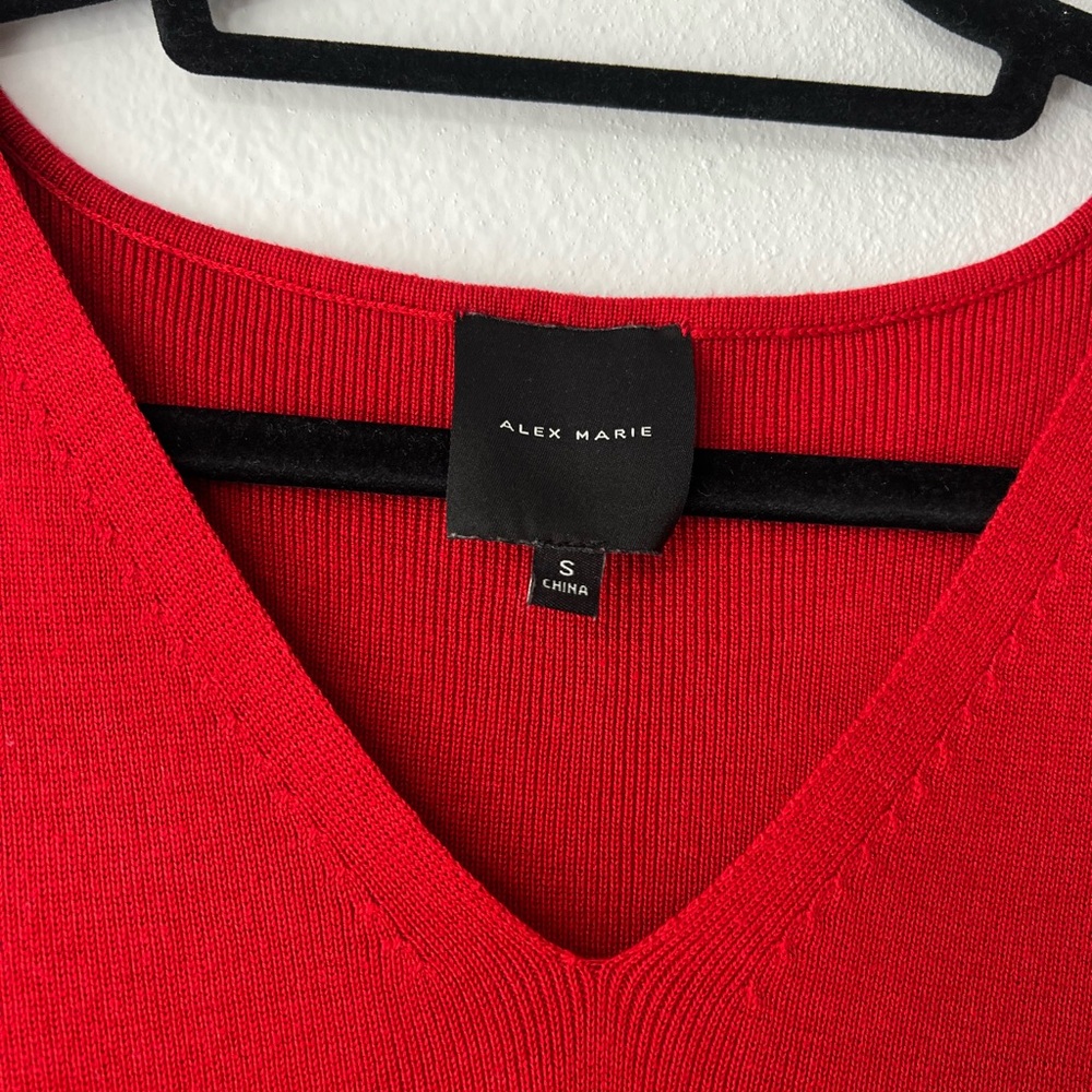 Red Knit Alex Marie Blouse